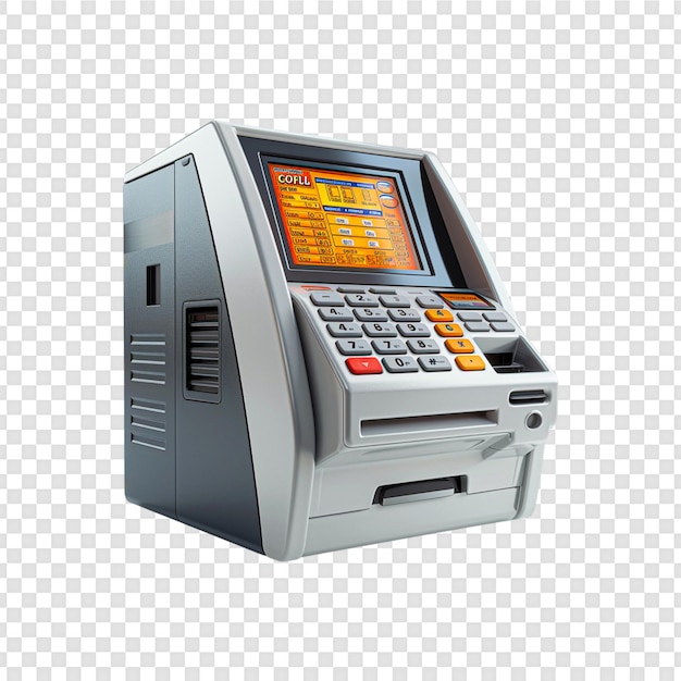 PSD atm automated teller machine isolated on transparent background