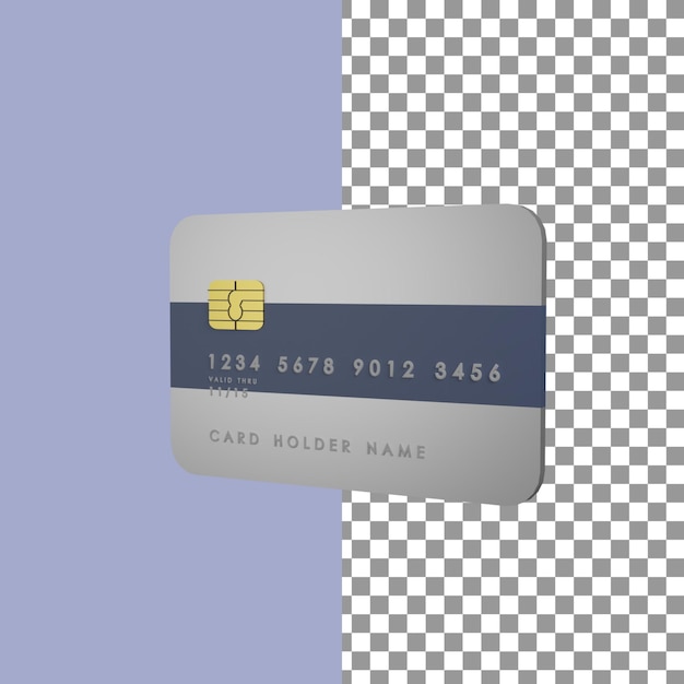 ATM Card in 3d render for graphic asset web presentation or other