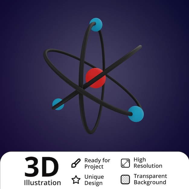 Atom 3d illustration