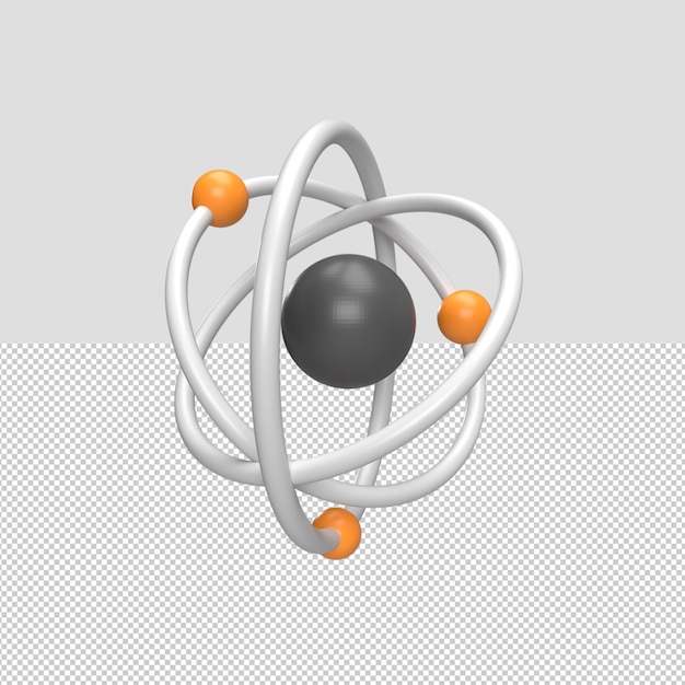 Atom structure. 3d render illustration