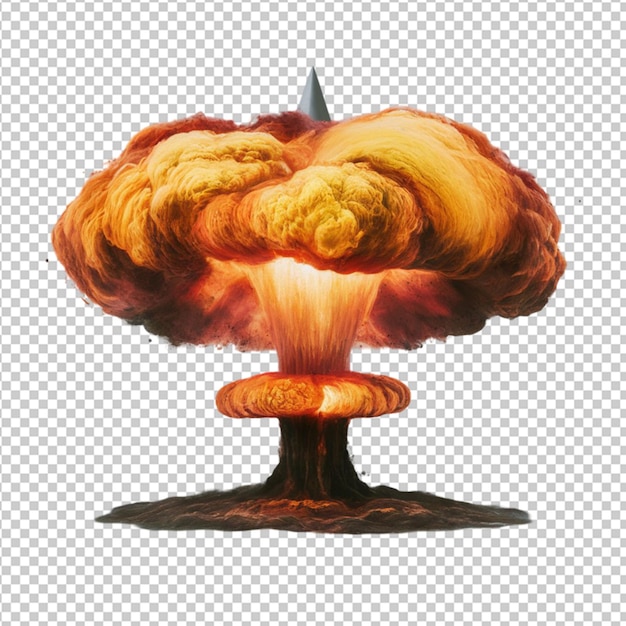 PSD atomic bomb mushroom cloud isolated on transparent background