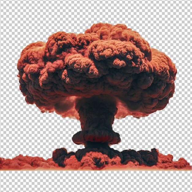 PSD atomic bomb mushroom cloud isolated on transparent background