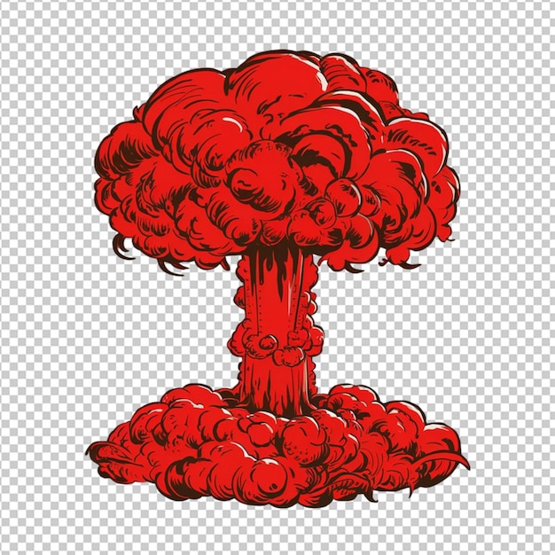 PSD atomic bomb mushroom cloud isolated on transparent background