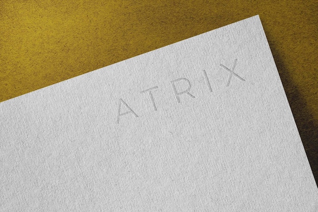 Atrix Text and White Paper Logo Mockup