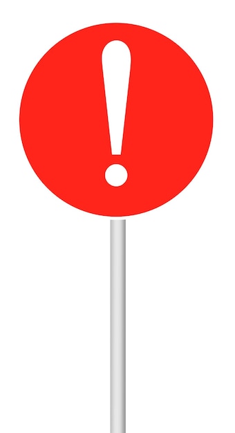 attention sign on a blank background