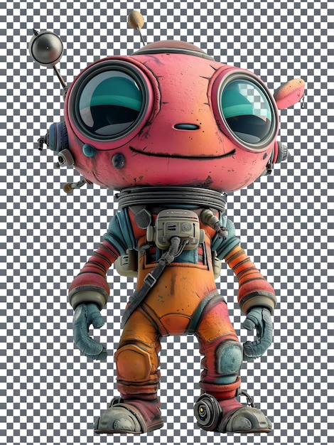 Attractive Galactic Alien Xenobiologist character isolated on transparent background