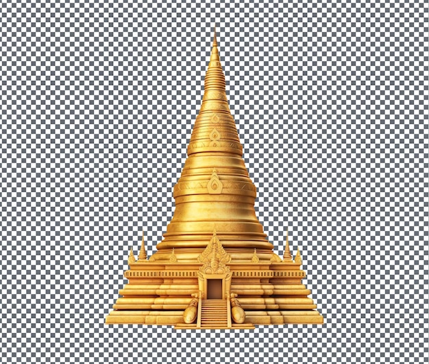 Attractive Golden Pagoda isolated on transparent background