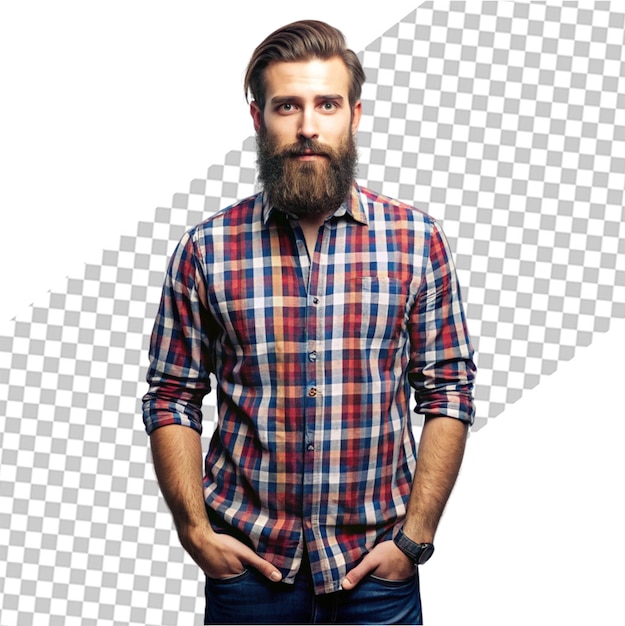 PSD attractive man in informal attire on transparent background