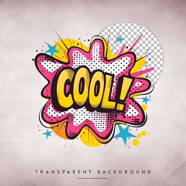 PSD attractive pop art retro comic speech bubble with cool text expression