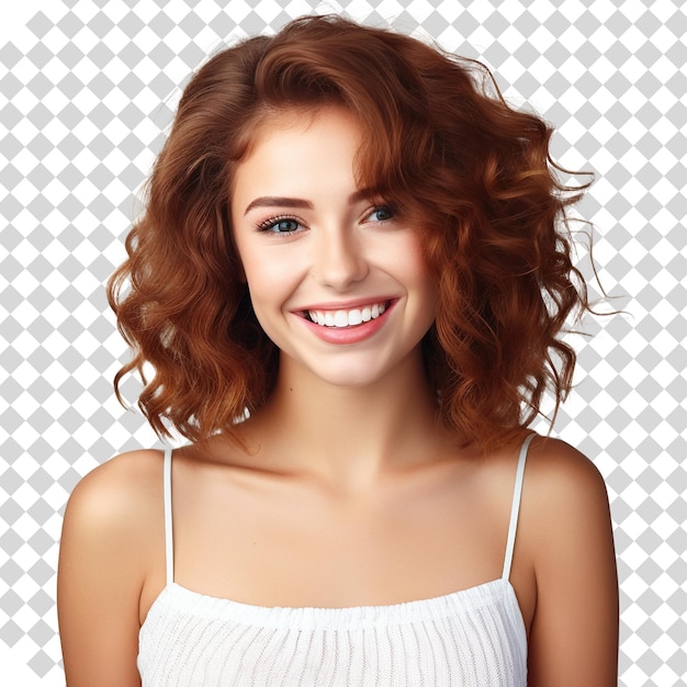 An attractive woman isolated on transparent background PSD file