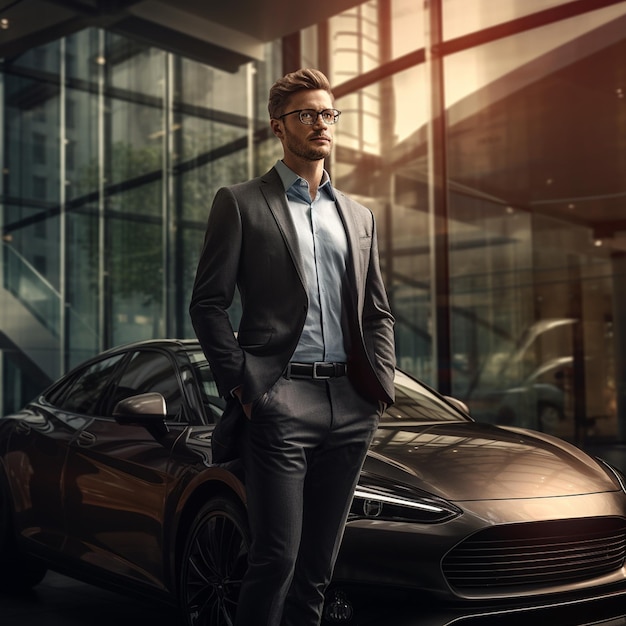 PSD attractive young businessman artificial intelligence generator image