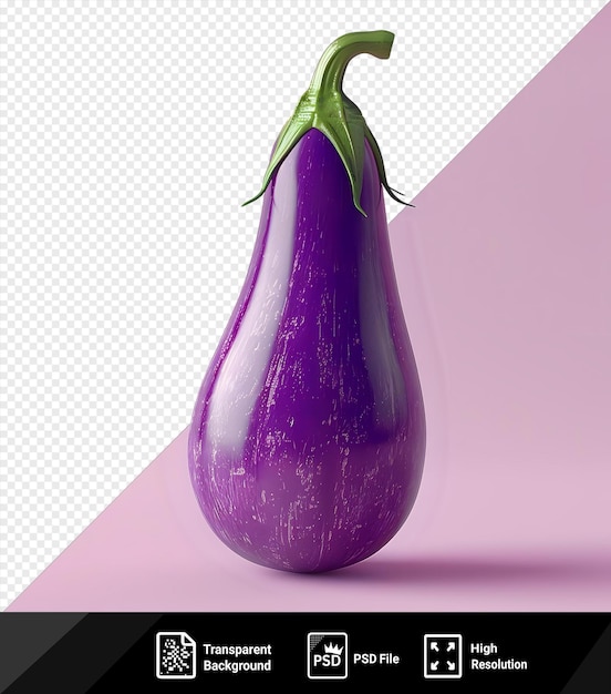 aubergine eggplant mockup on a pink background png