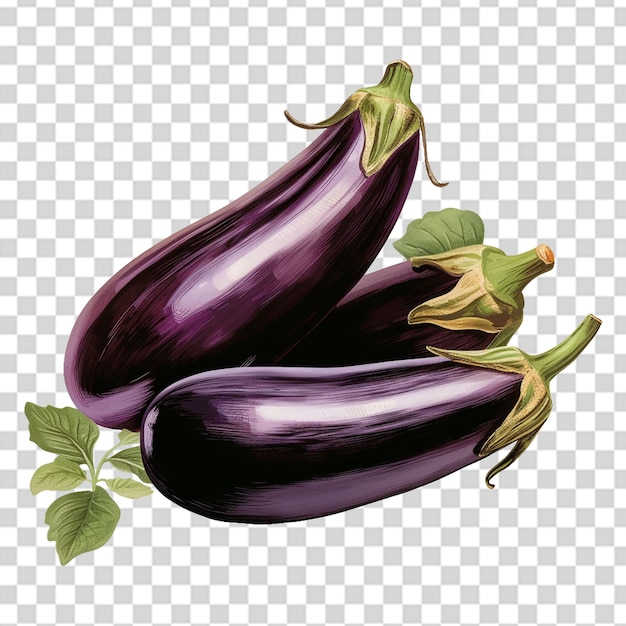 aubergine vegitable with transparent background ON WHITE BACKGROUND