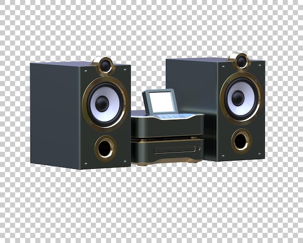 Audio system isolated on transparent background 3d rendering illustration