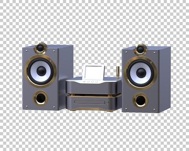 Audio system isolated on transparent background 3d rendering illustration