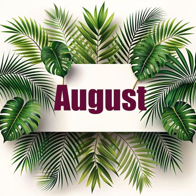 August text on transparent background