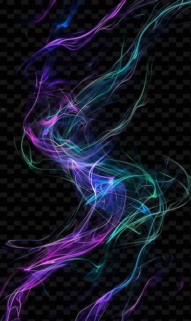 Aurora With Green Purple Dance Dynamic Pulsating Enhancing M PNG Neon Light Effect Design