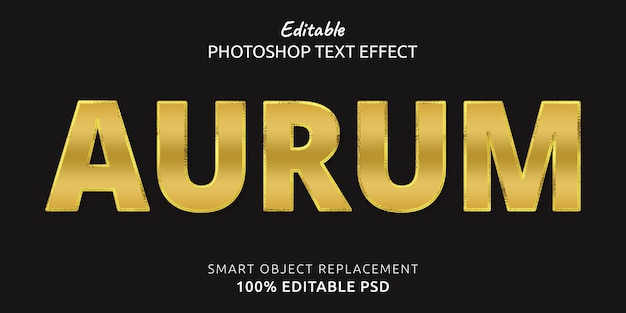 Aurum Editable Photoshop Text Style Effect