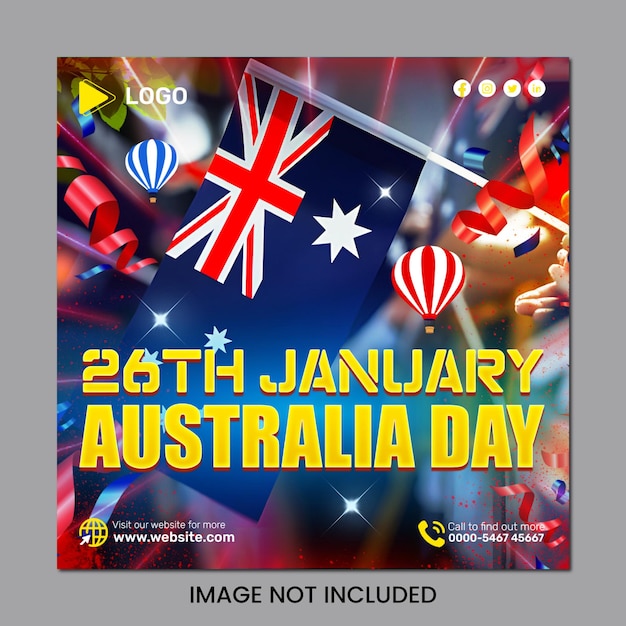 Australia day celebration with instagram and facebook story template