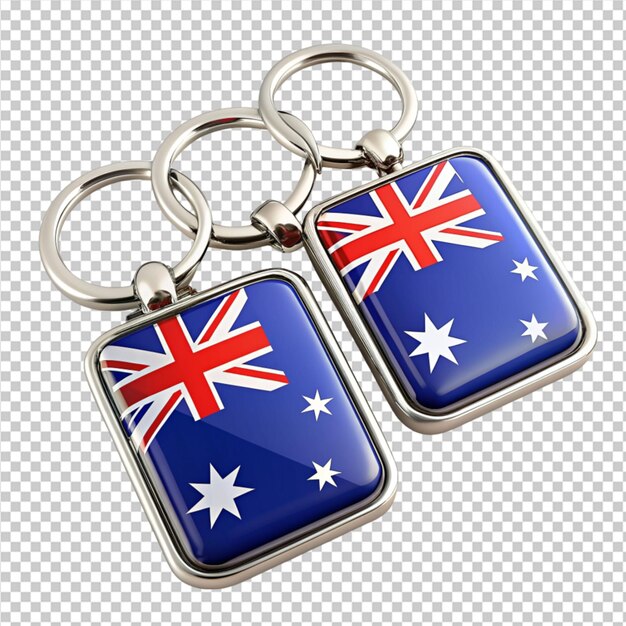 Australia flag key chains on transparent background