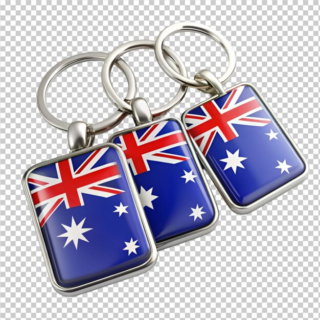 Australia flag key chains on transparent background