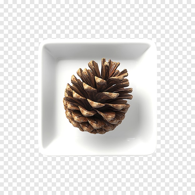 Authentic brown pine cone isolated on a transparent background for craft and design