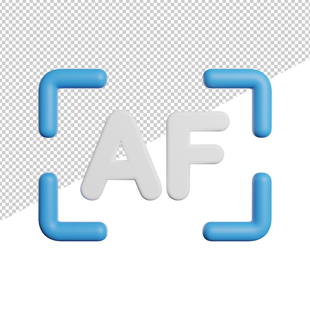 Auto Focus Sign front view 3d rendering icon illustration on transparent background