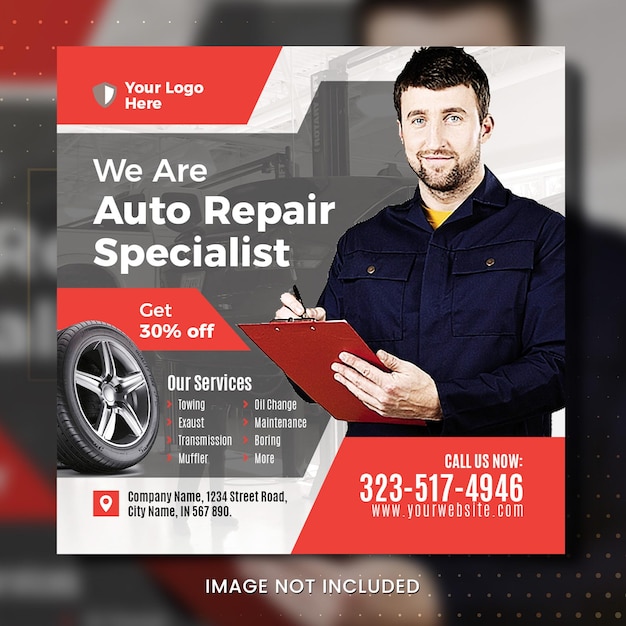 PSD auto repair car service flyer