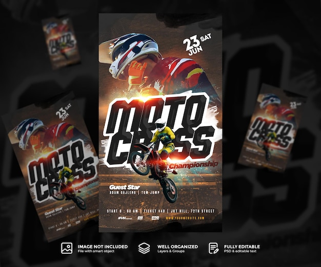 Automotive Moto Cross Instagram Story Graphic Template