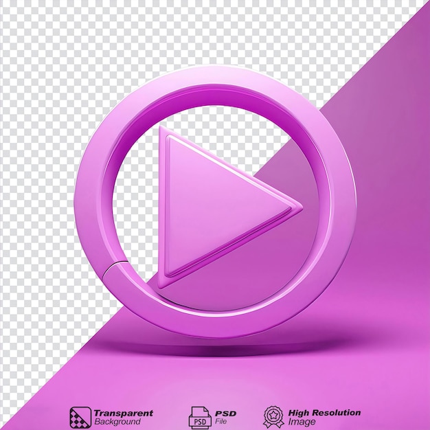 PSD autoplay symbol isolated on transparent background