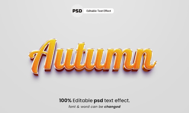 Autumn 3d editable psd autumn text effect