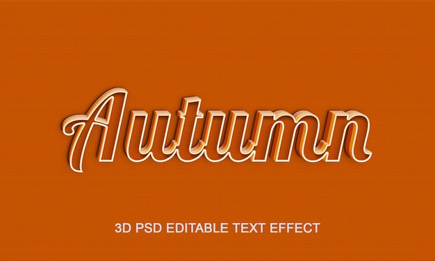 Autumn 3d editable text effect with premium background