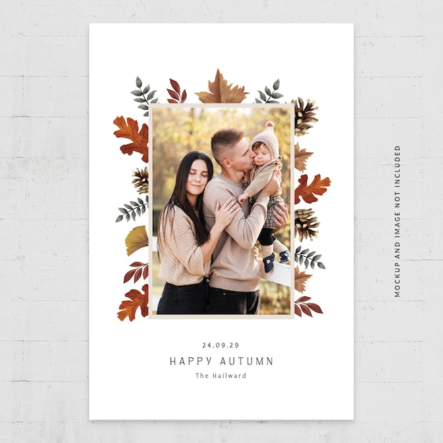 Autumn Fall Photo Card Flyer Template