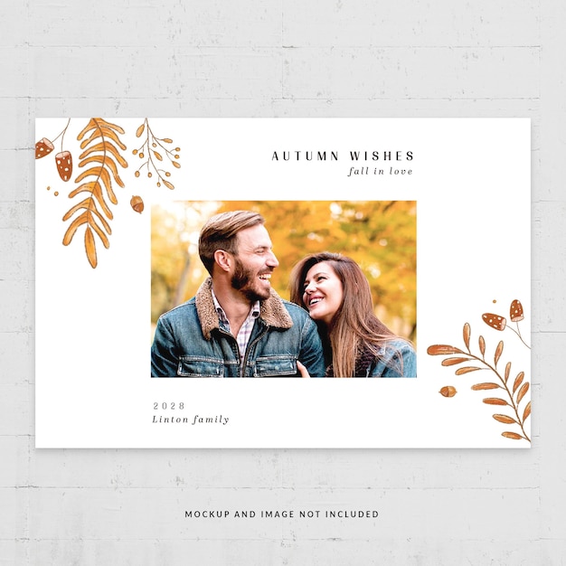 Autumn Fall Photo Card Flyer Template