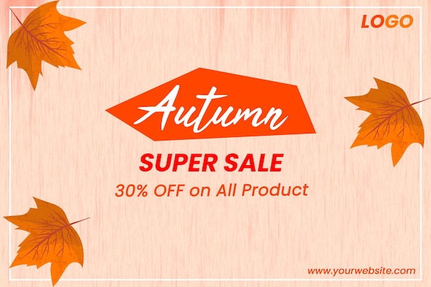 PSD autumn fall sale promotion banner social media