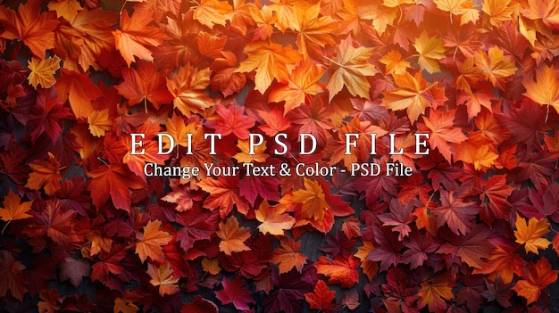 PSD autumn leaves background