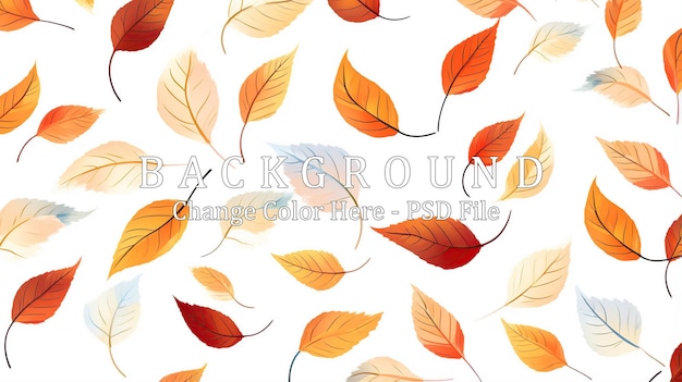 PSD autumn leaves scattered on white background