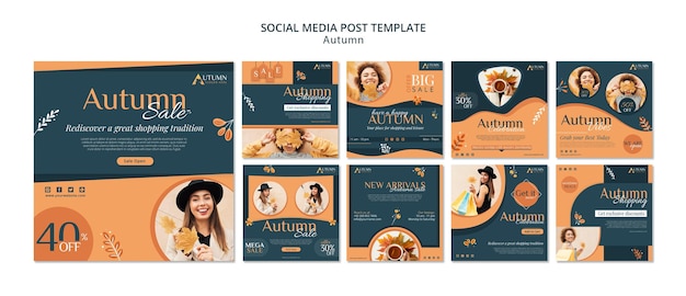 Autumn sale social media post template