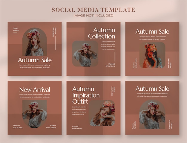 Autumn social media banner and instagram post template