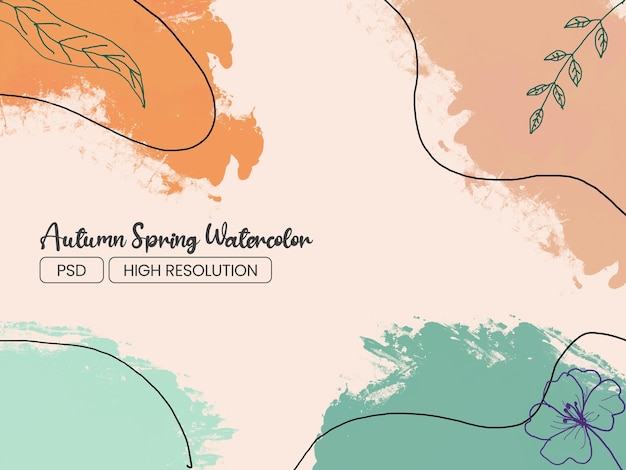 Autumn spring water color style illustration