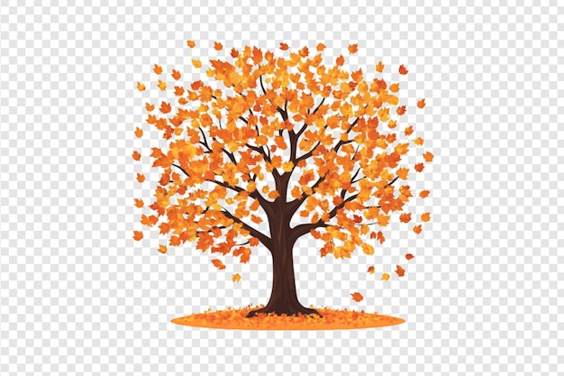 PSD autumn tree on a transparent background