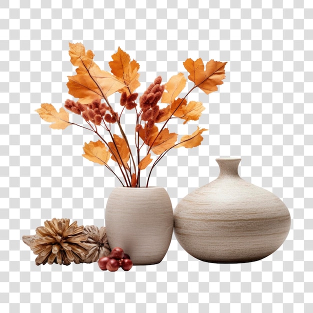 PSD autumn vase decor elements