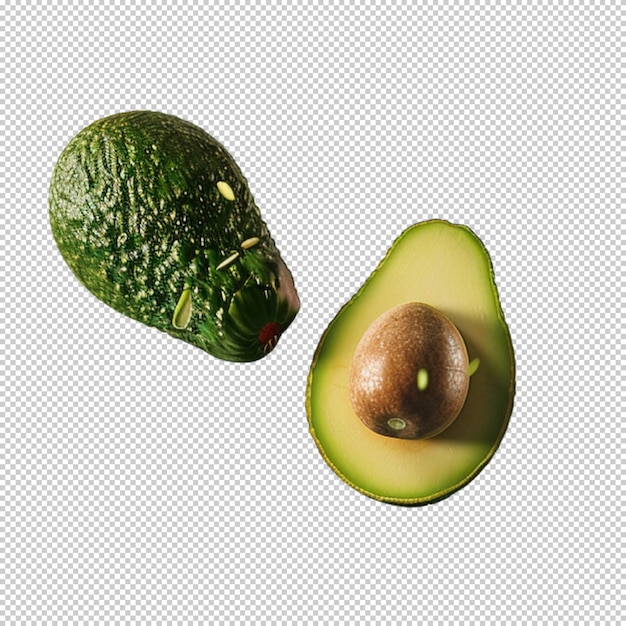 PSD avocado cubes bites isolated on transparent background