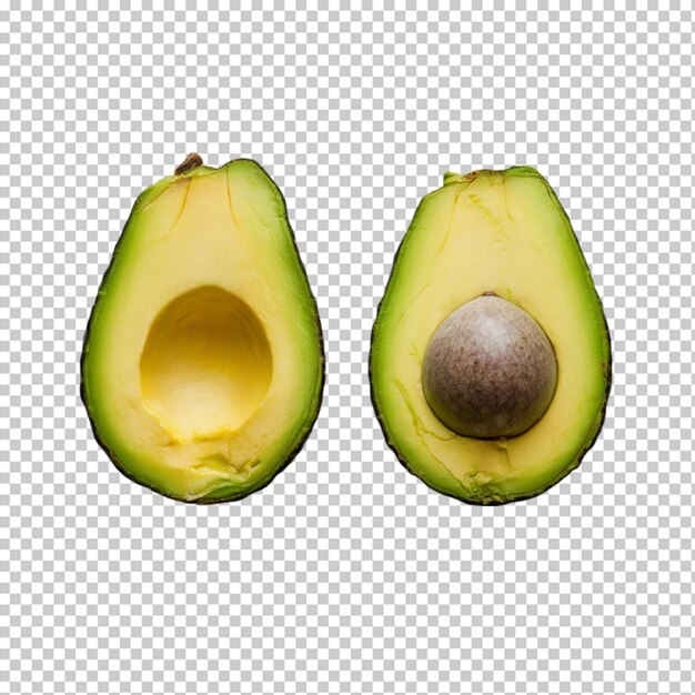 PSD an avocado with a yellow core and a black hole in the middle