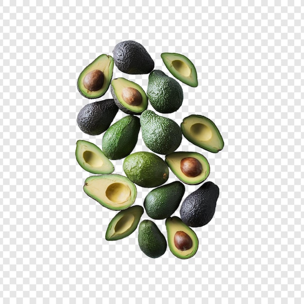 avocados are on a transparent background