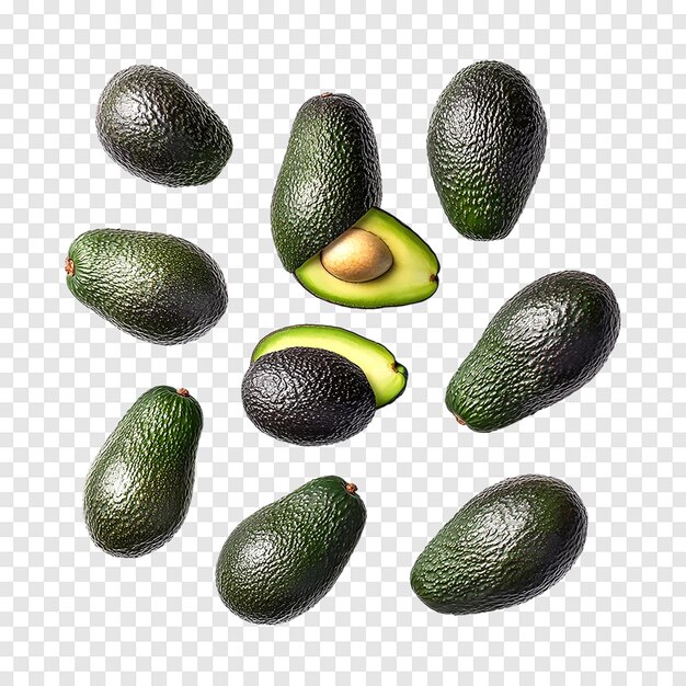 PSD avocados isolated on a transparent background