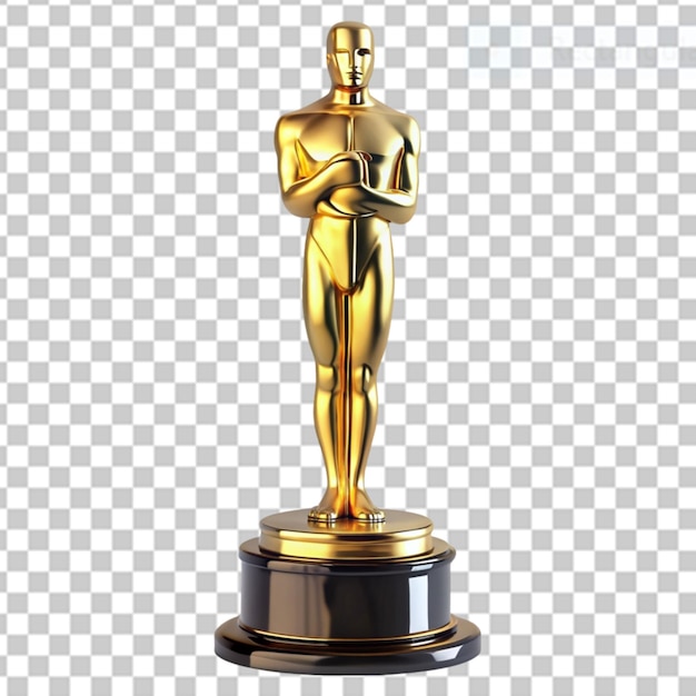 award statuette on transparent background