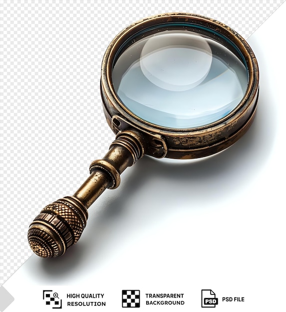 PSD awesome antique loupe isolated on transparent background with a magnifying glass