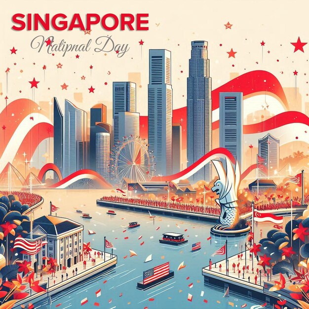 PSD awesome banner design for singapore national day