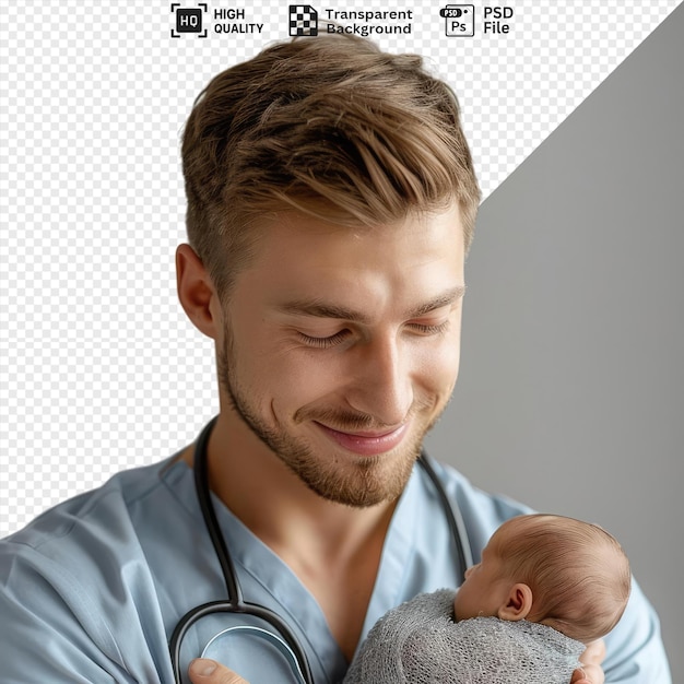 awesome cropped photo of an experienced male physical therapist examining a newborn baby in a clinic png